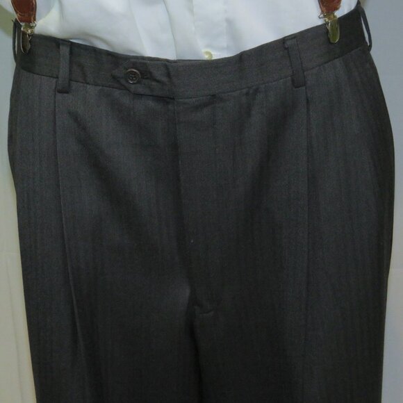 Brooks Brothers 1818 Madison Saxxon Gray Herringbone Two Button Suit 46XL - Picture 12 of 14